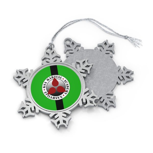 KSA Advance Green Commemorative Pewter Snowflake Ornament - Image 2