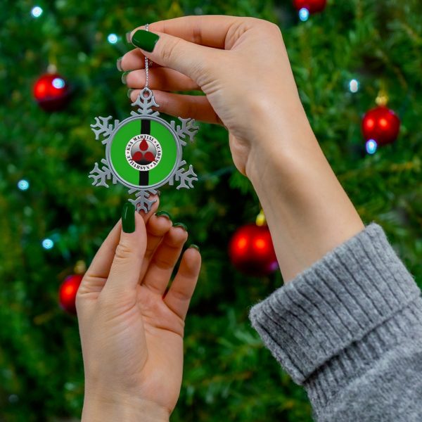 KSA Advance Green Commemorative Pewter Snowflake Ornament